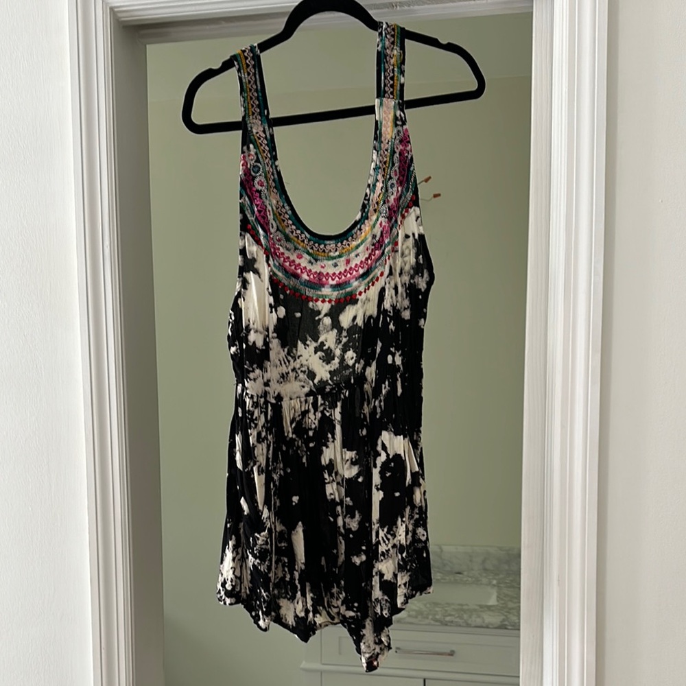 Black and White Tie-Dye Dress